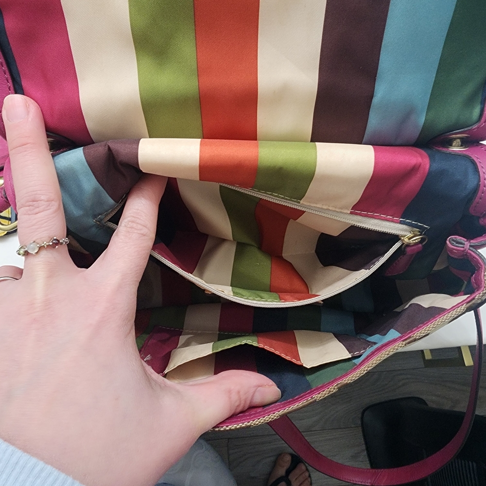 Coach Brown and Pink Signature Bag - Picture 5 of 10